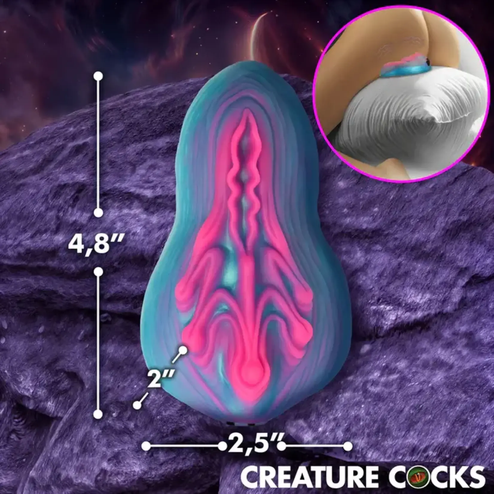 Creature Cocks Vulvaron Rechargeable Silicone Grinder Vibrator With Remote - Multicolor