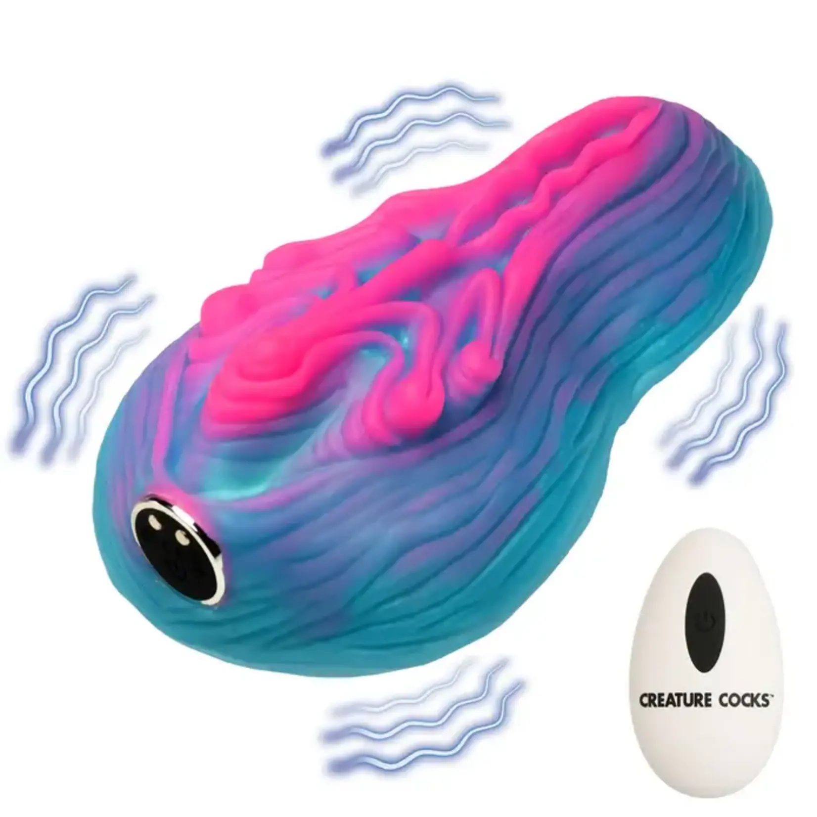 Creature Cocks Vulvaron Rechargeable Silicone Grinder Vibrator With Remote - Multicolor