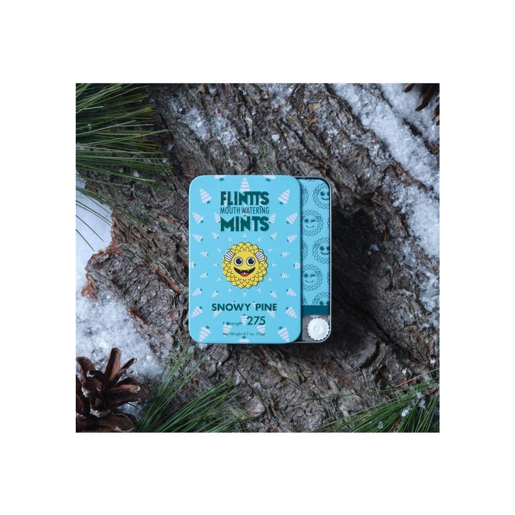 Flintts Mints Mouth Watering Oral Delights - Snowy Pine (F Strength 225) - 28-30 per tin