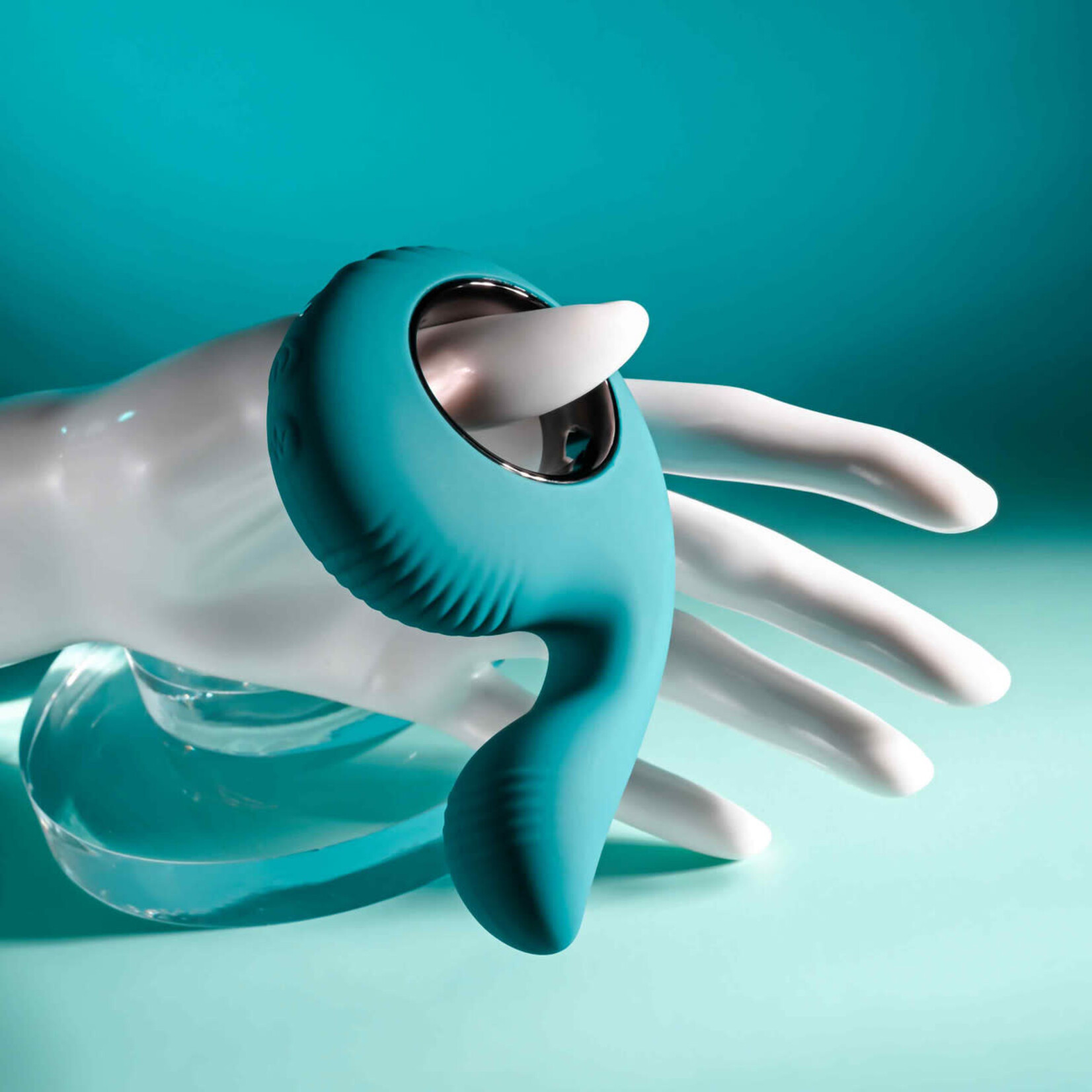 Thumbs Up Rechargeable Silicone Vibrator - Green