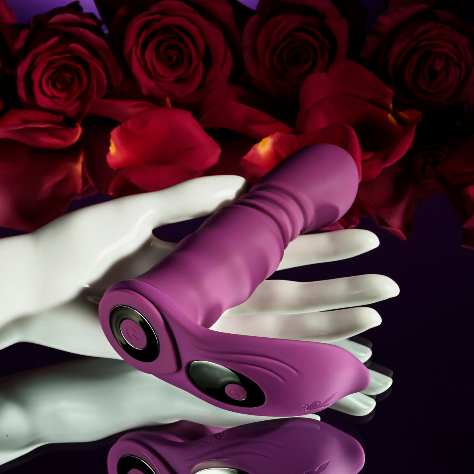 Playboy Match Play Rechargeable Silicone Dual Vibrator - Purple