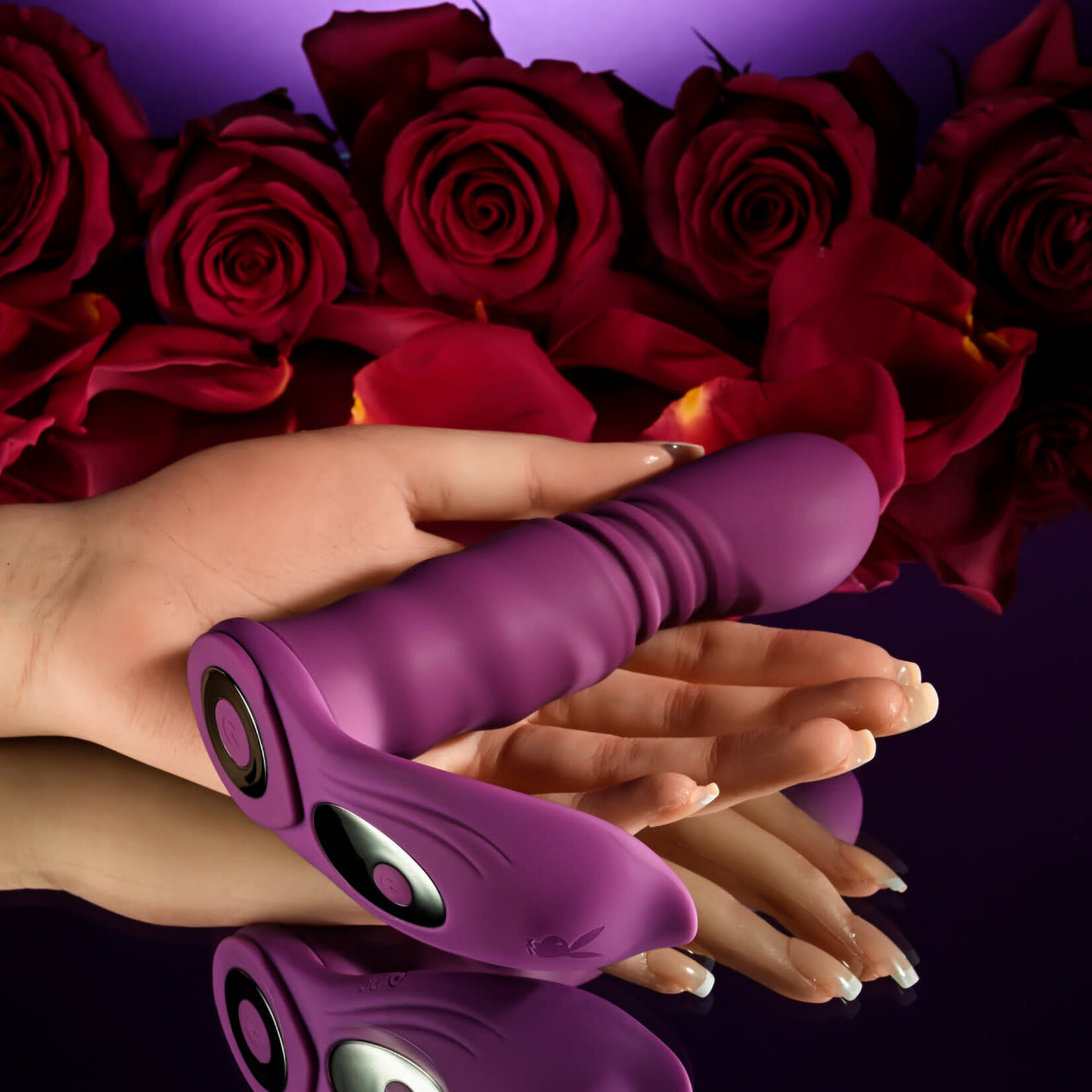 Playboy Match Play Rechargeable Silicone Dual Vibrator - Purple