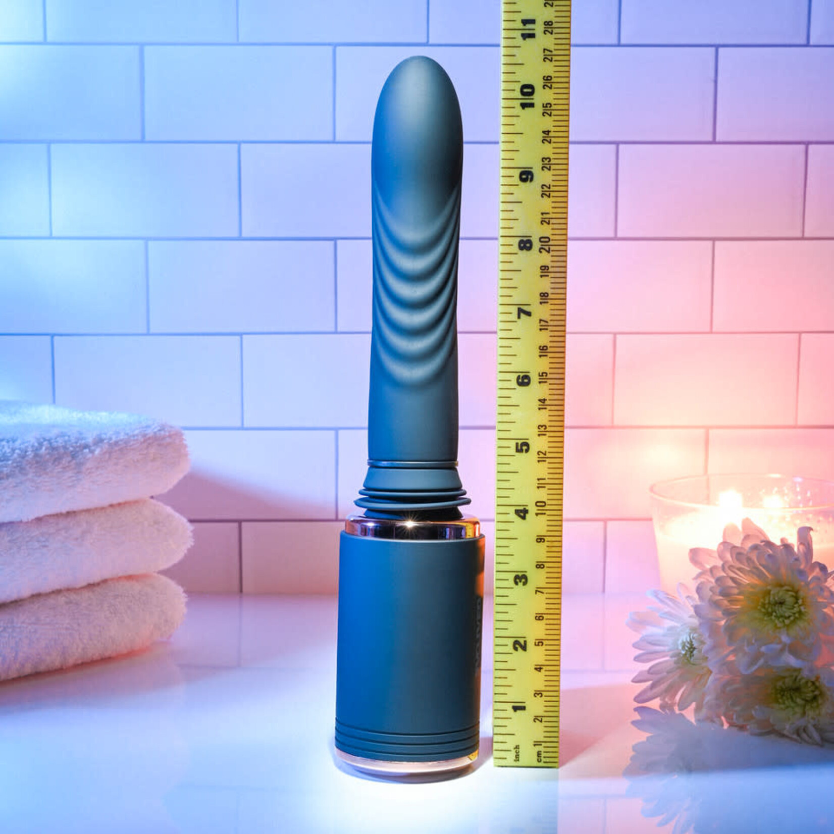 Evolved Too Hot To Handle Rechargeable Silicone Thrusting Sex Machine Black