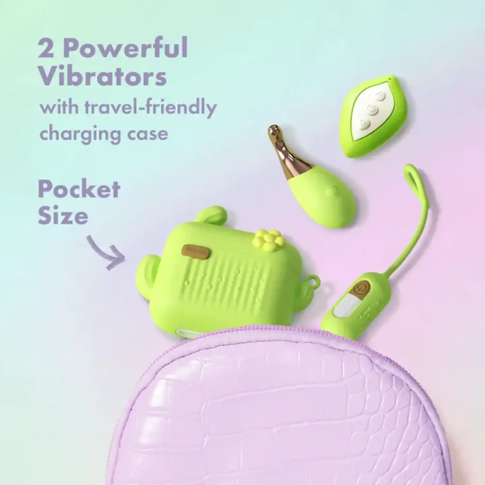 Play with Me Blooming Bliss Rechargeable Silicone Mini Vibrator - Green