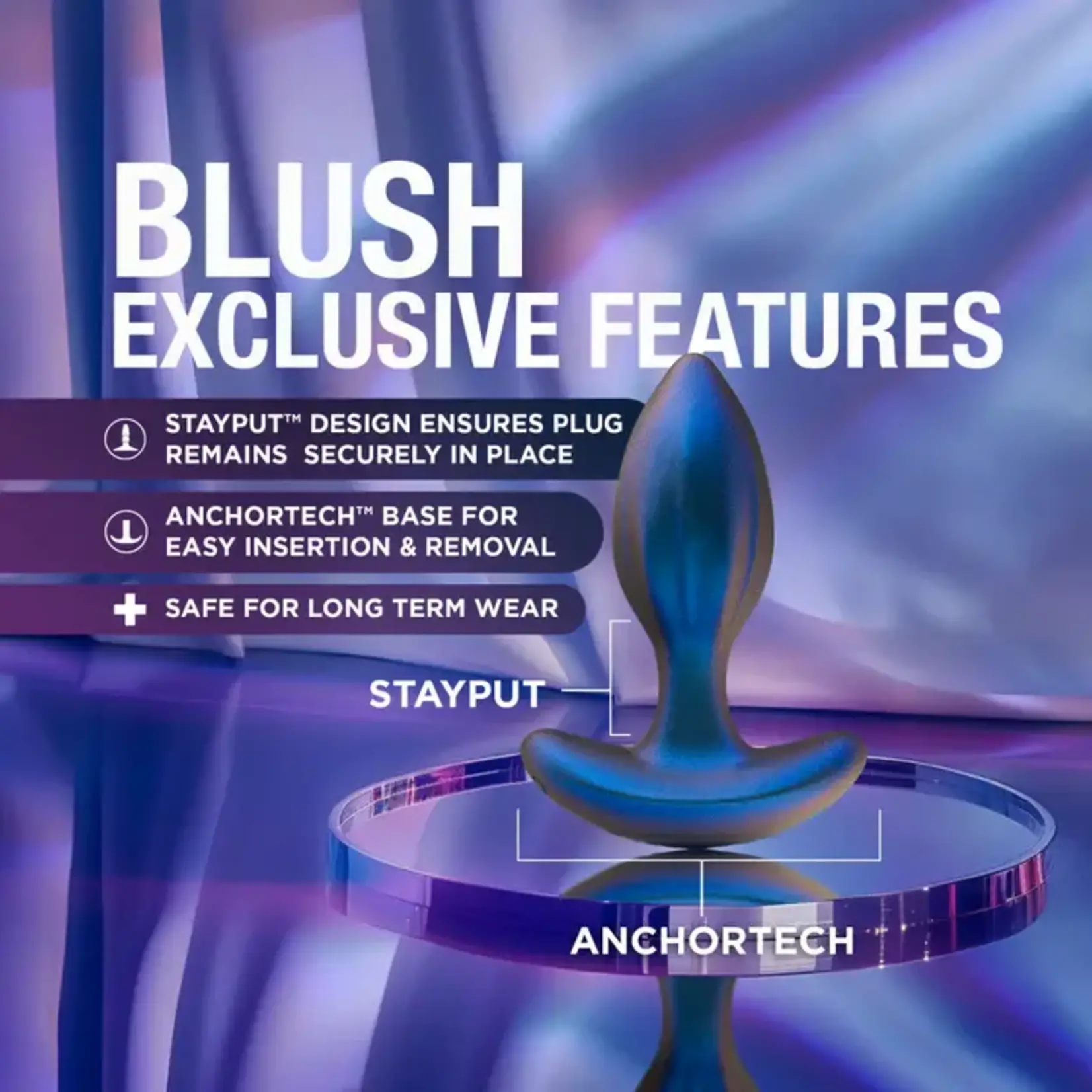 Anal Adventures Matrix Cosmos Plug Kit Silicone Anal Plug Set with Remote Control - Lunar Blue
