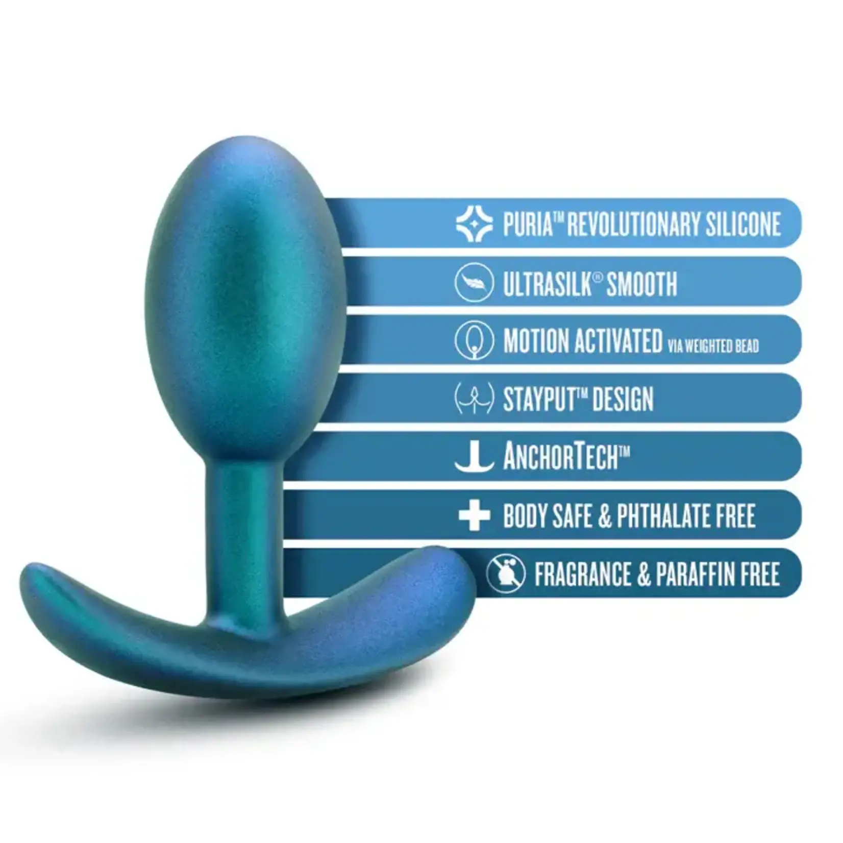 Anal Adventures Matrix Nebula Plug Silicone Anal Plug - Lunar Blue