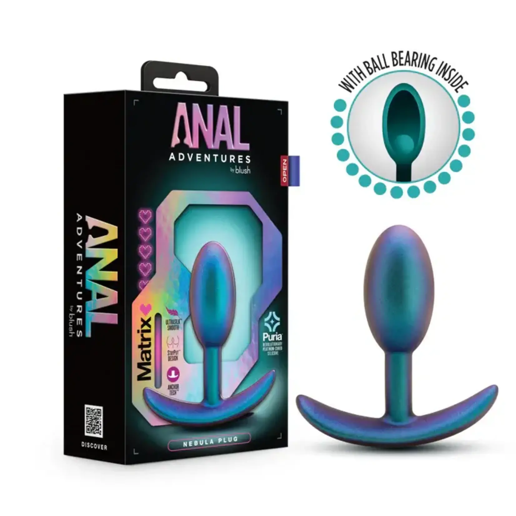 Anal Adventures Matrix Nebula Plug Silicone Anal Plug - Lunar Blue