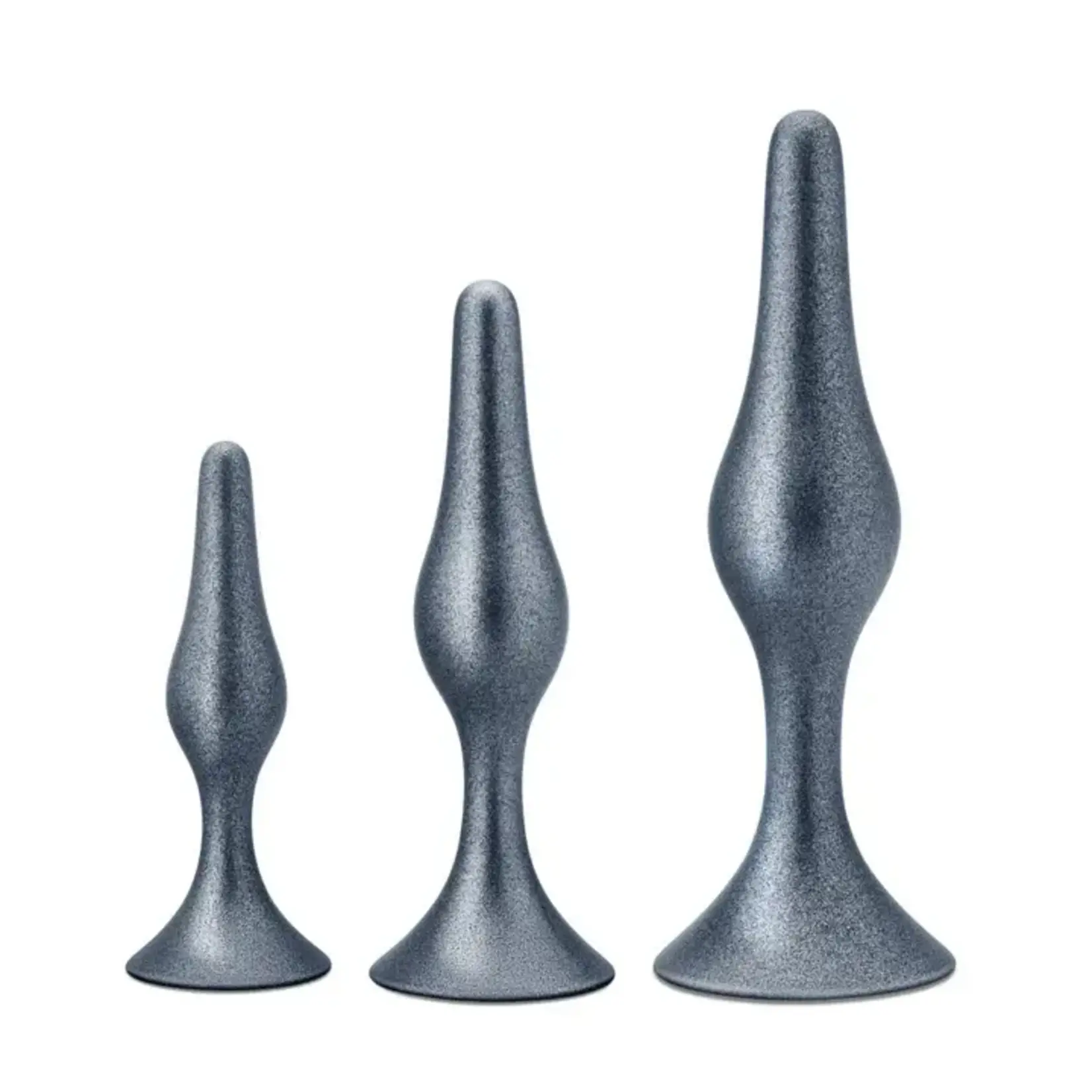 Anal Adventures Matrix Genesis Plug Kit Silicone Anal Plug Set - Stellar Silver