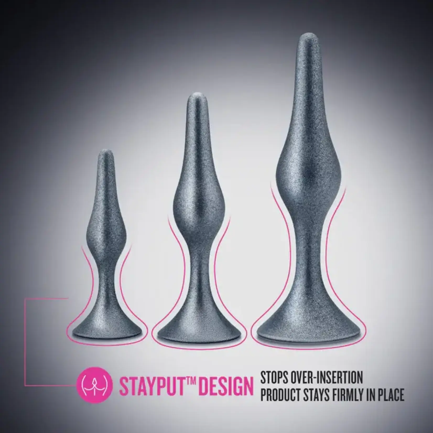 Anal Adventures Matrix Genesis Plug Kit Silicone Anal Plug Set - Stellar Silver