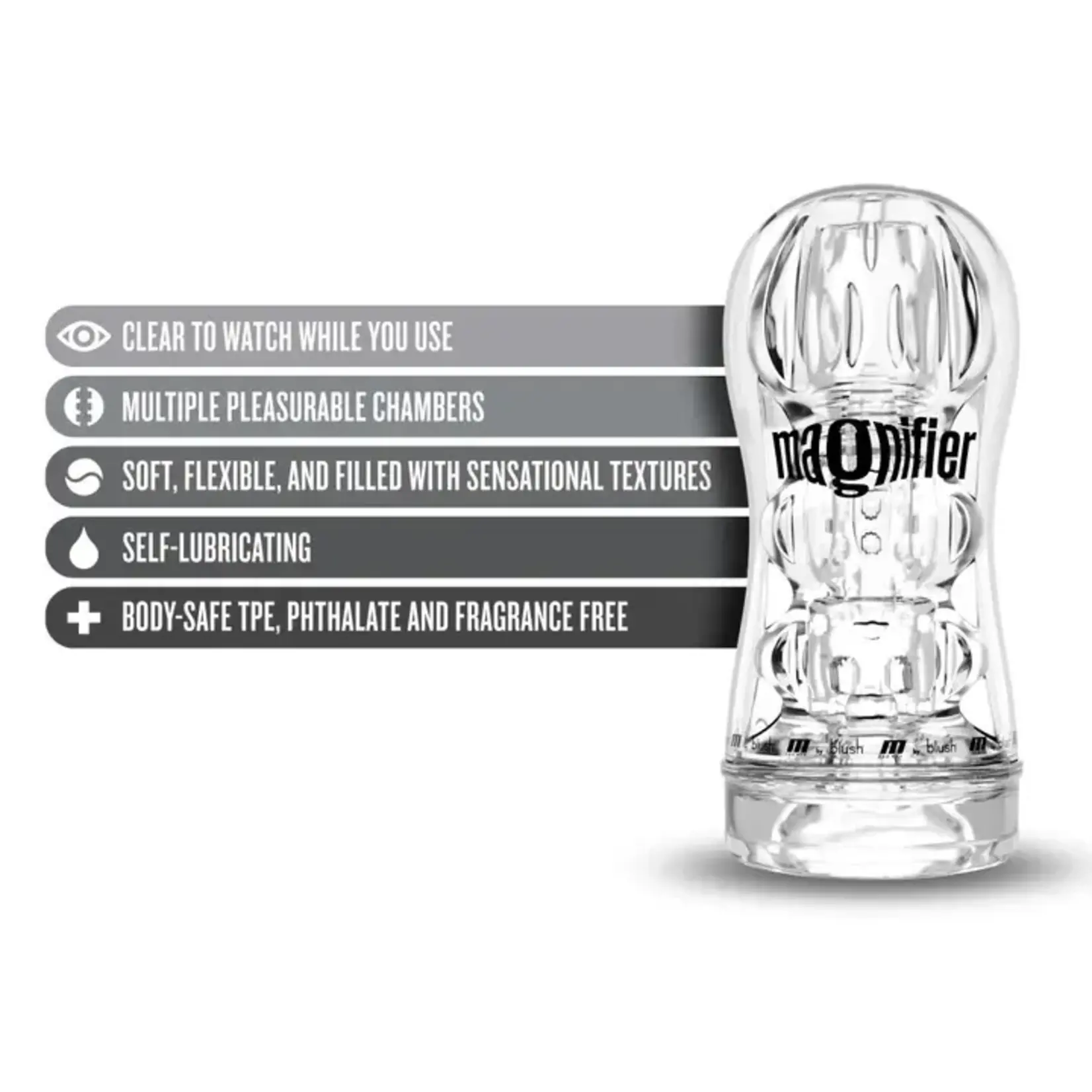 M for Men Soft and Wet Magnifier Stroker - Clear