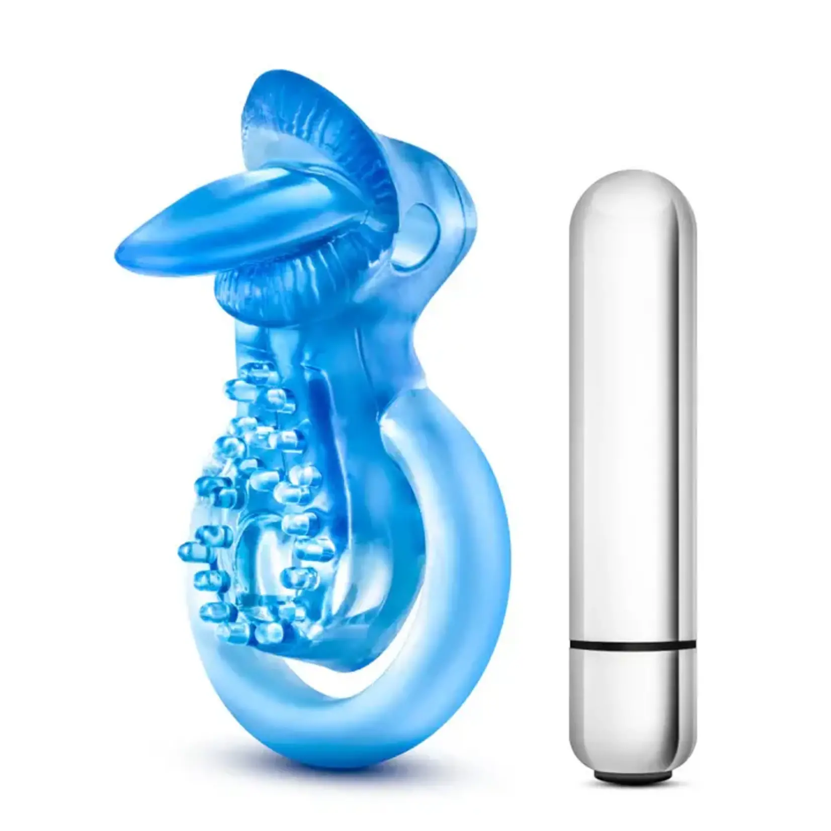 Stay Hard Vibrating Tongue Ring - Blue