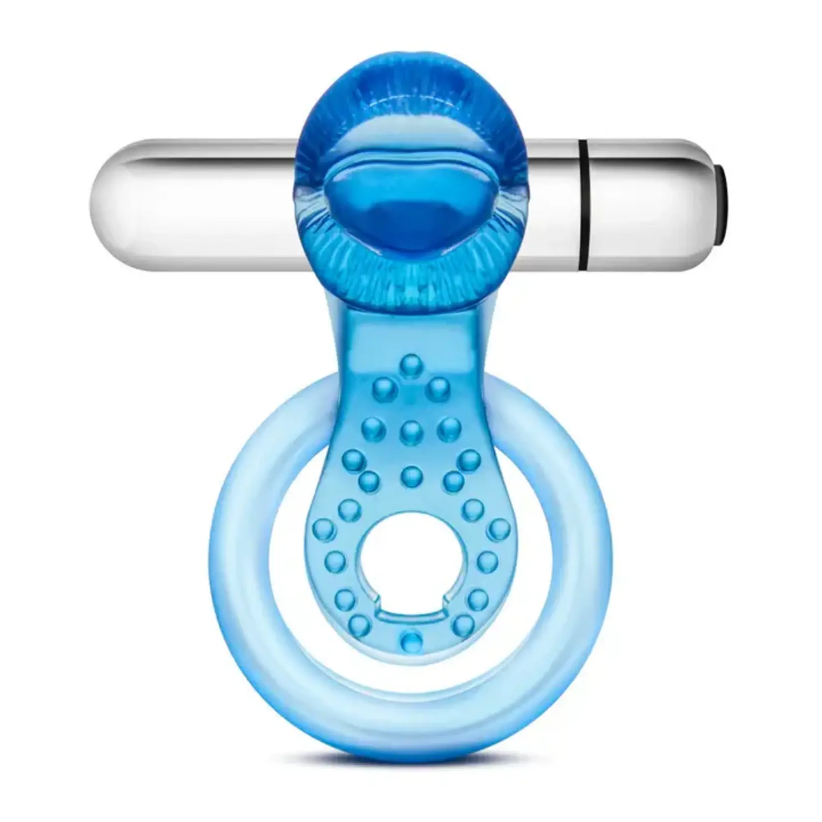 Stay Hard Vibrating Tongue Ring - Blue