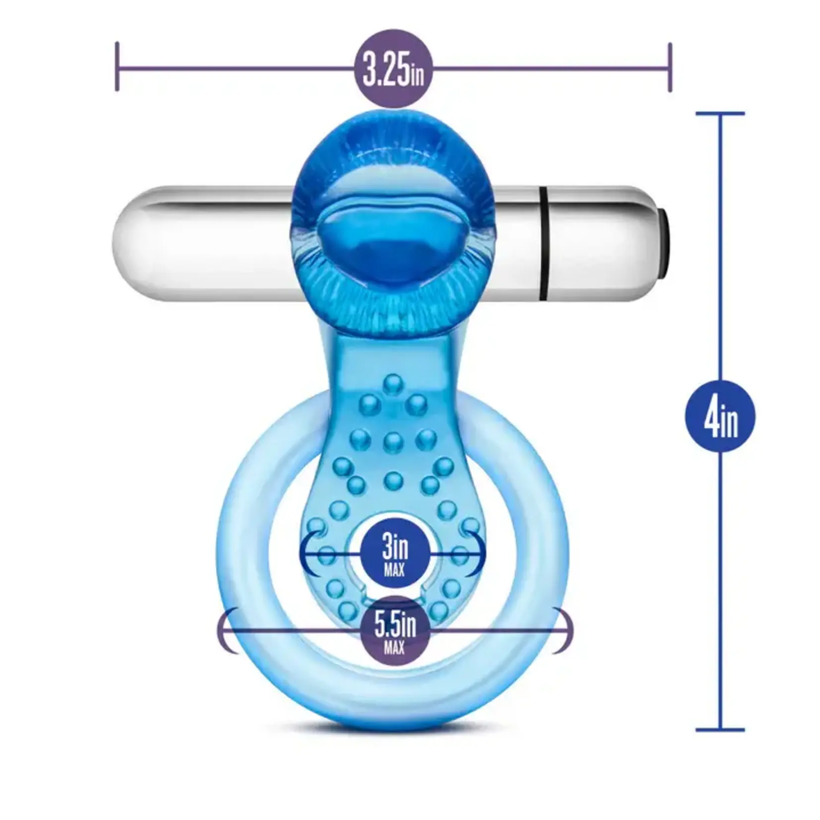 Stay Hard Vibrating Tongue Ring - Blue