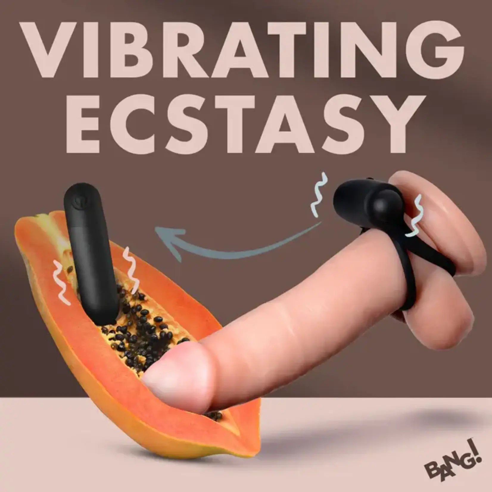 Bang! Silicone Rechargeable Cock Ring And Bullet With Remote Control - Black