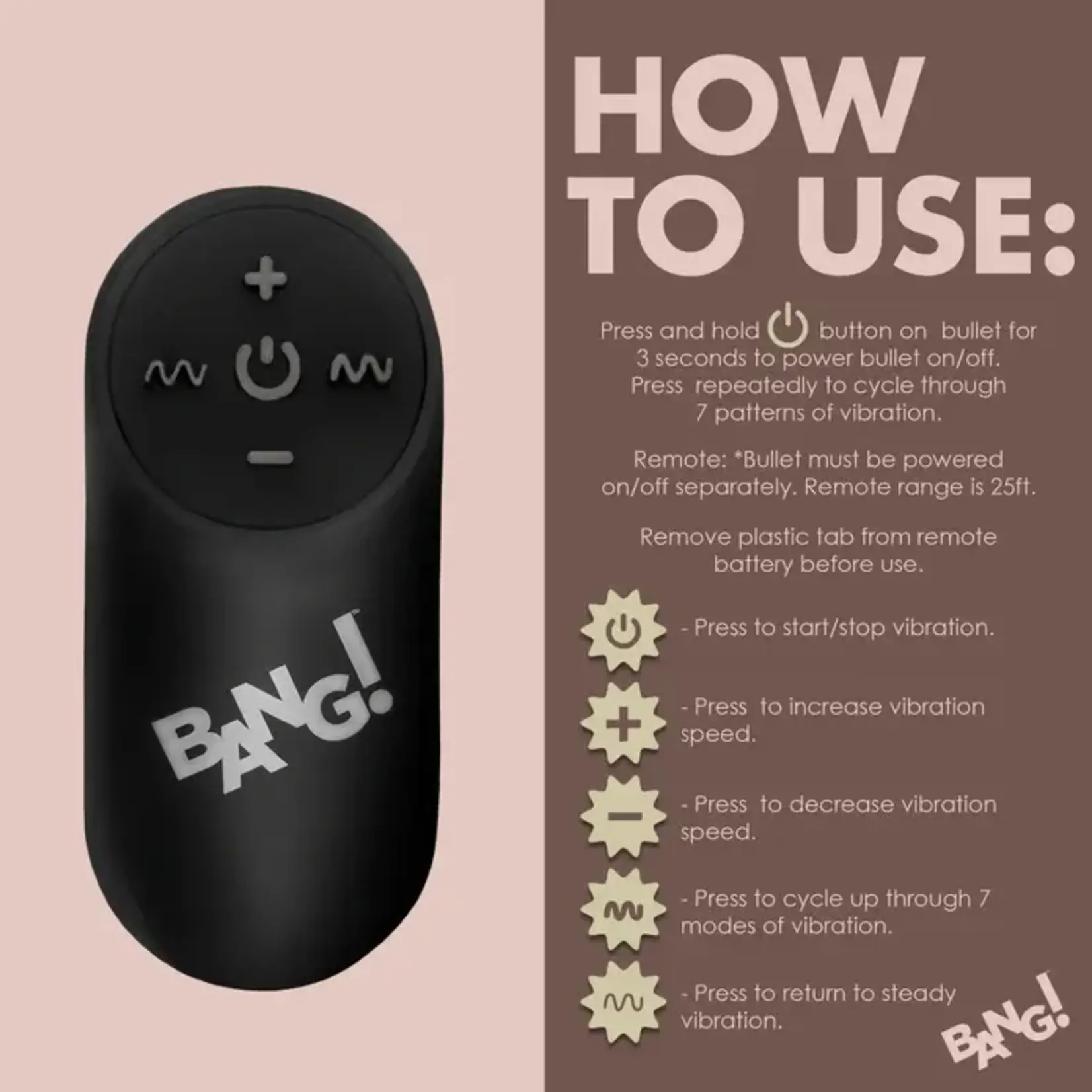 Bang! Silicone Rechargeable Cock Ring and Bullet with Remote Control - Purple