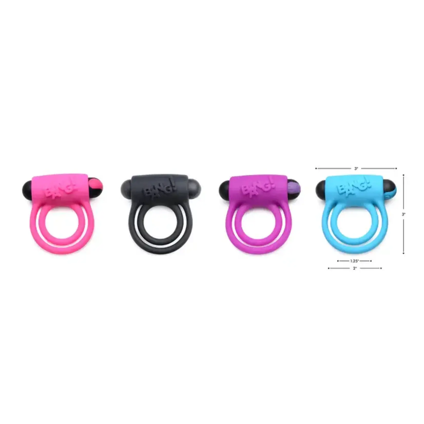 Bang! Silicone Rechargeable Cock Ring and Bullet with Remote Control - Purple