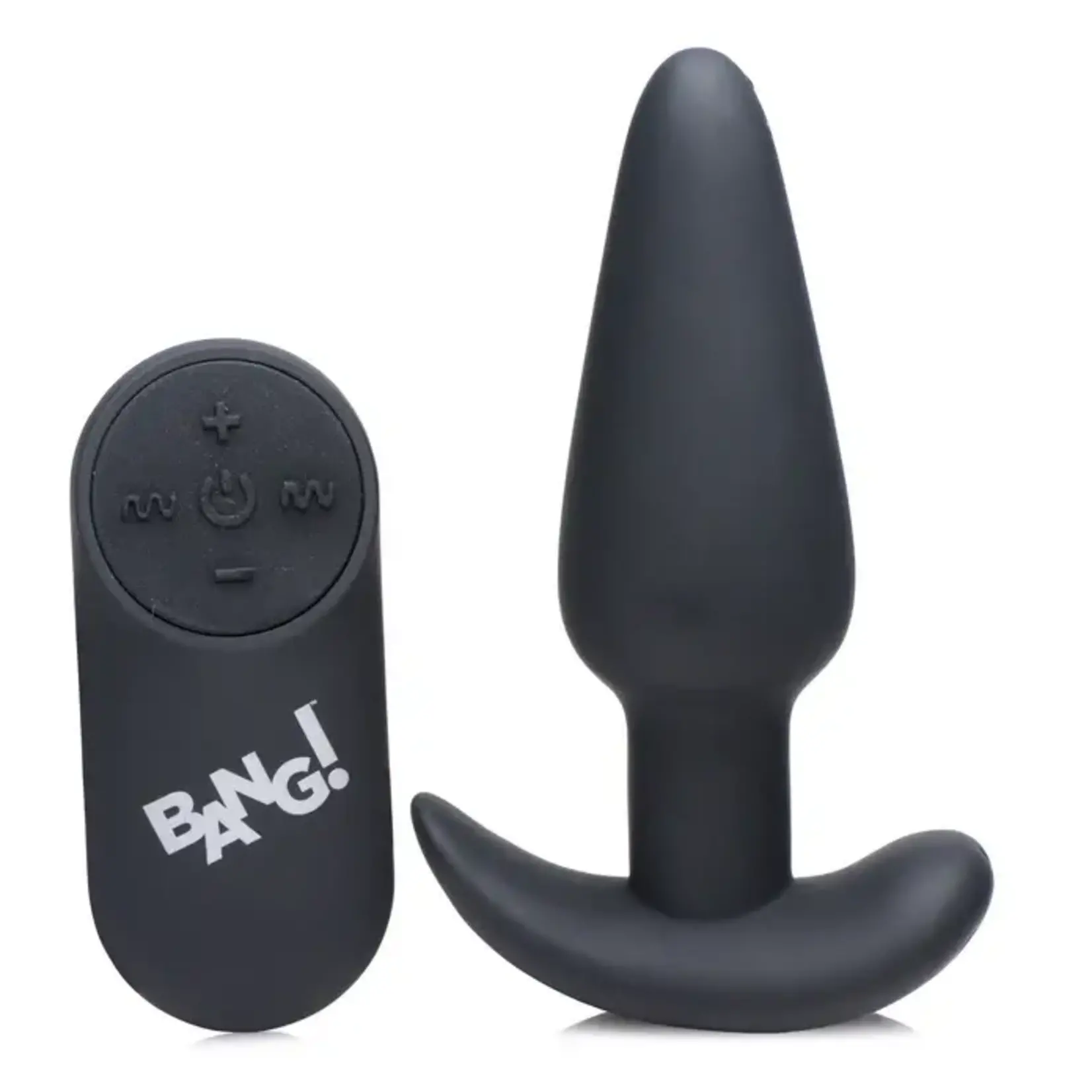 Bang! 21x Vibrating Silicone Rechargeable Butt Plug With Remote Control - Black