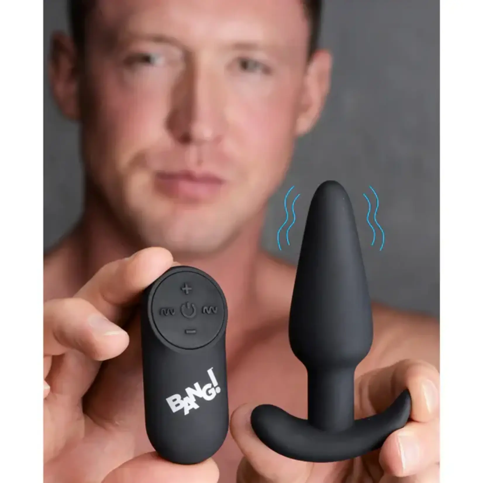 Bang! 21x Vibrating Silicone Rechargeable Butt Plug With Remote Control - Black