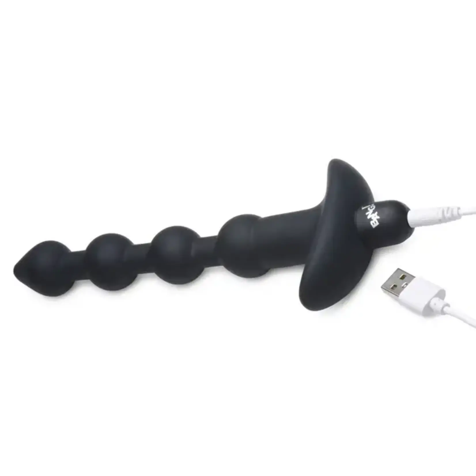 Bang! Vibrating Silicone Rechargeable Anal Beads With Remote Control - Black