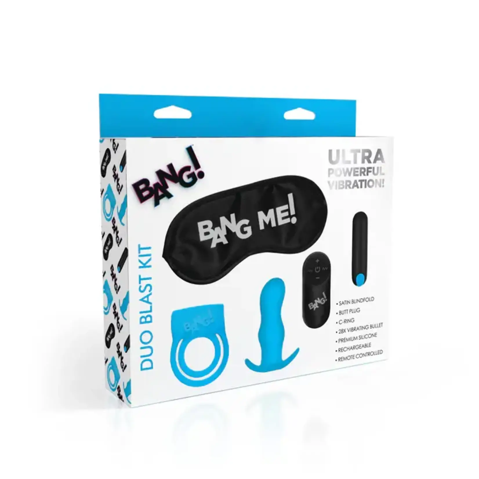 Bang! Duo Blast Plug And Cock Ring Kit (Set of 4) - Blue