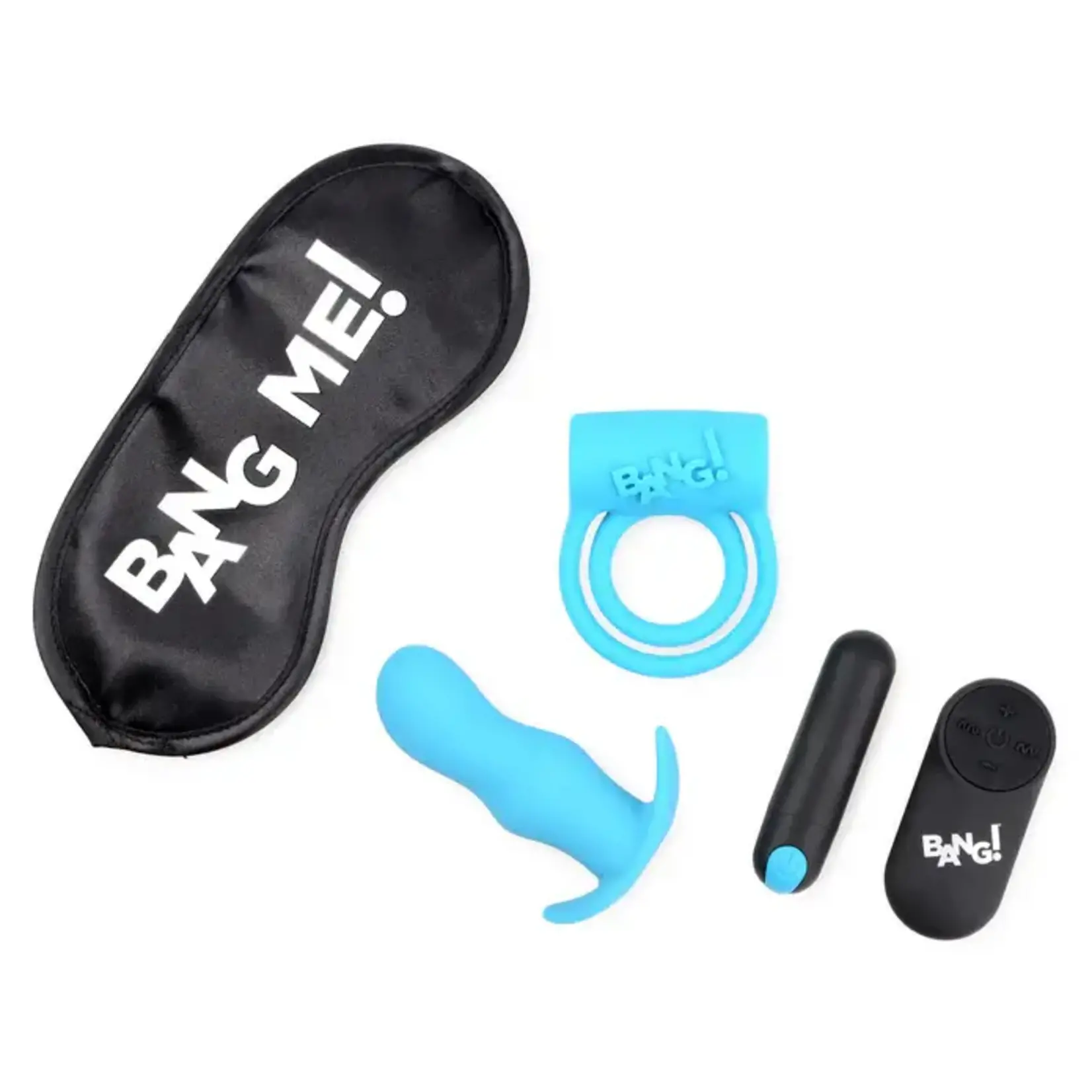 Bang! Duo Blast Plug And Cock Ring Kit (Set of 4) - Blue
