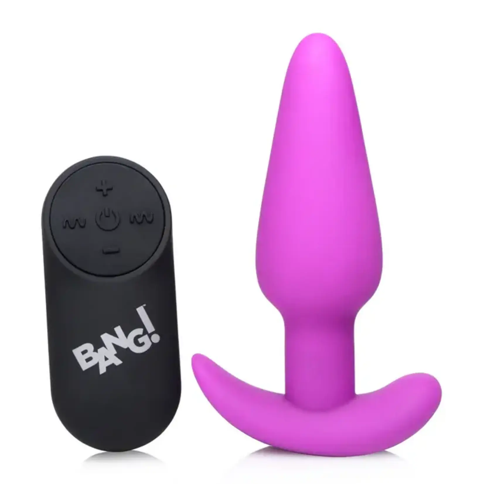 Bang! 21x Vibrating Silicone Rechargeable Butt Plug With Remote Control - Purple
