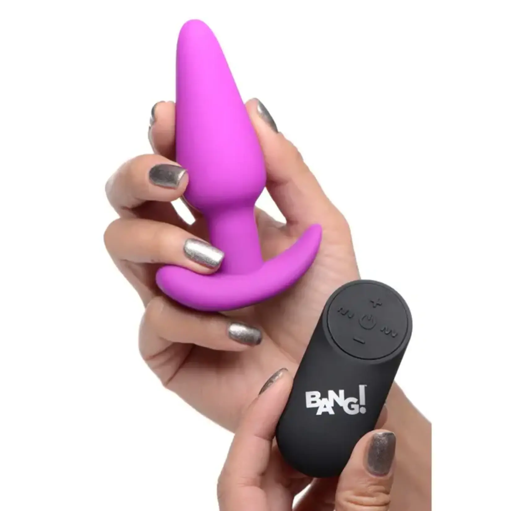 Bang! 21x Vibrating Silicone Rechargeable Butt Plug With Remote Control - Purple