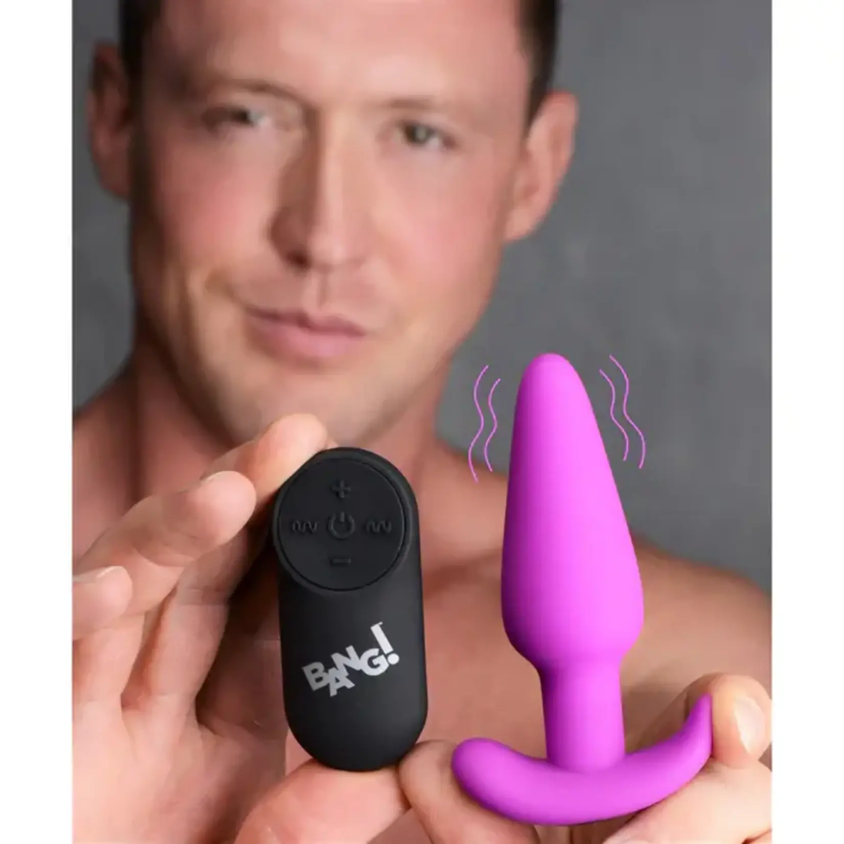 Bang! 21x Vibrating Silicone Rechargeable Butt Plug With Remote Control - Purple