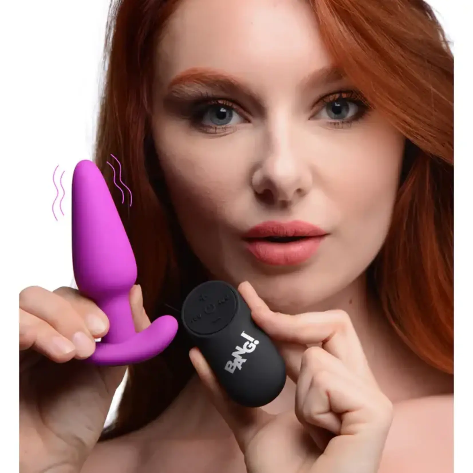 Bang! 21x Vibrating Silicone Rechargeable Butt Plug With Remote Control - Purple
