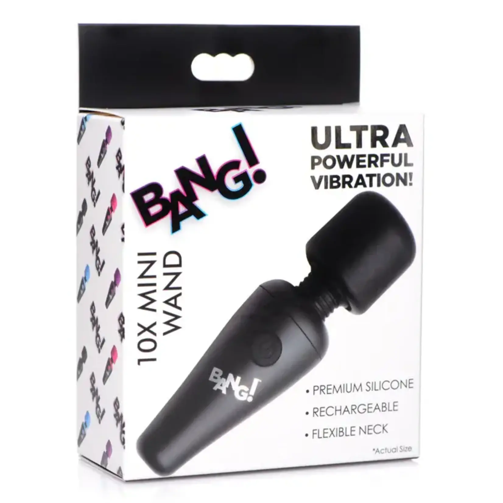 Bang! 10X Vibrating Mini Rechargeable Silicone Wand - Black
