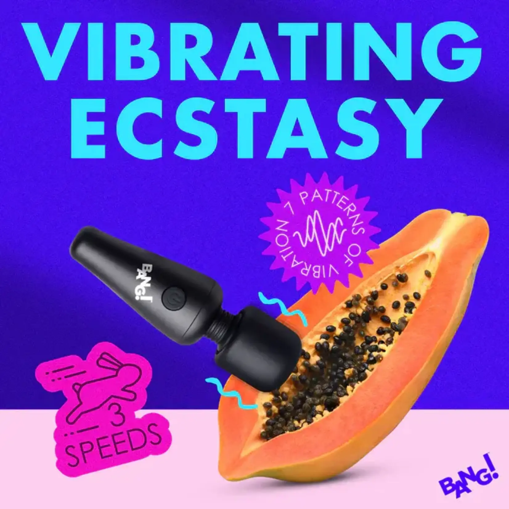 Bang! 10X Vibrating Mini Rechargeable Silicone Wand - Black