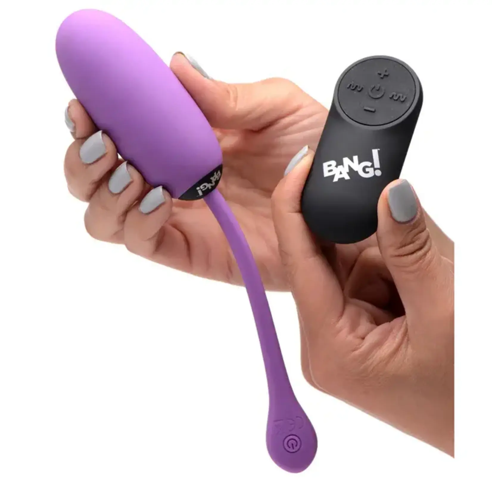 Bang! 28x Plush Silicone Rechargeable Egg With Remote Control - Purple