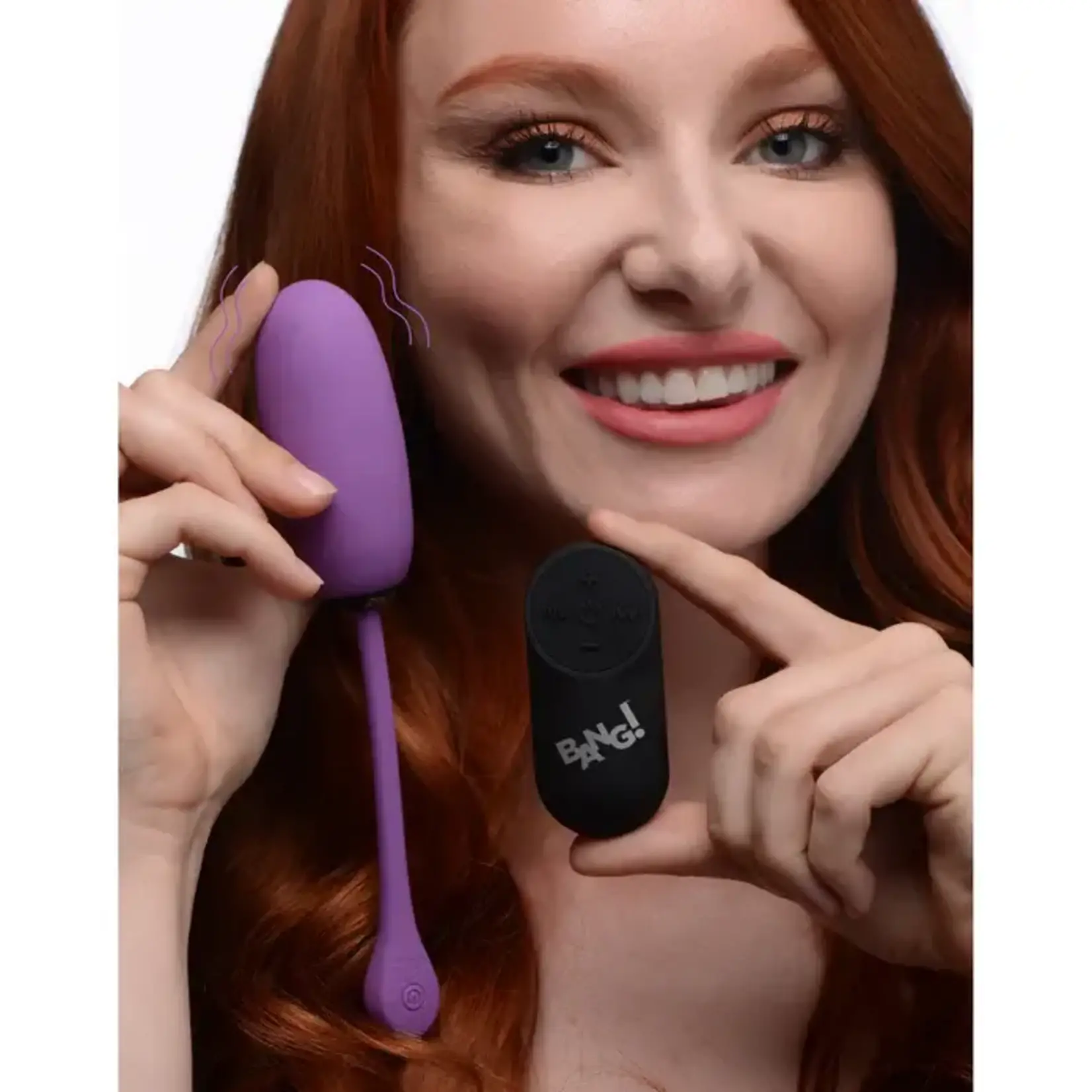 Bang! 28x Plush Silicone Rechargeable Egg With Remote Control - Purple