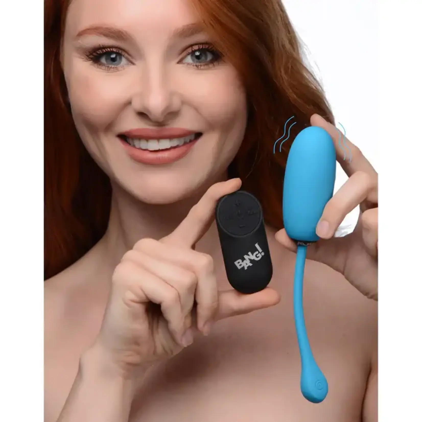 Bang! 28x Plush Silicone Rechargeable Egg With Remote Control - Blue