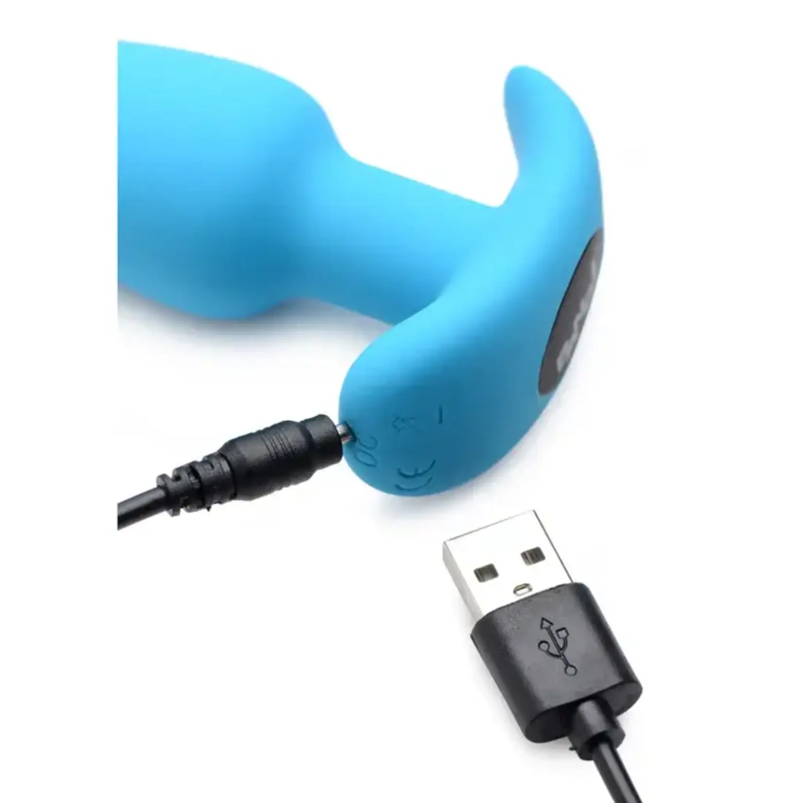 Bang! 21x Vibrating Silicone Rechargeable Butt Plug with Remote Control - Blue