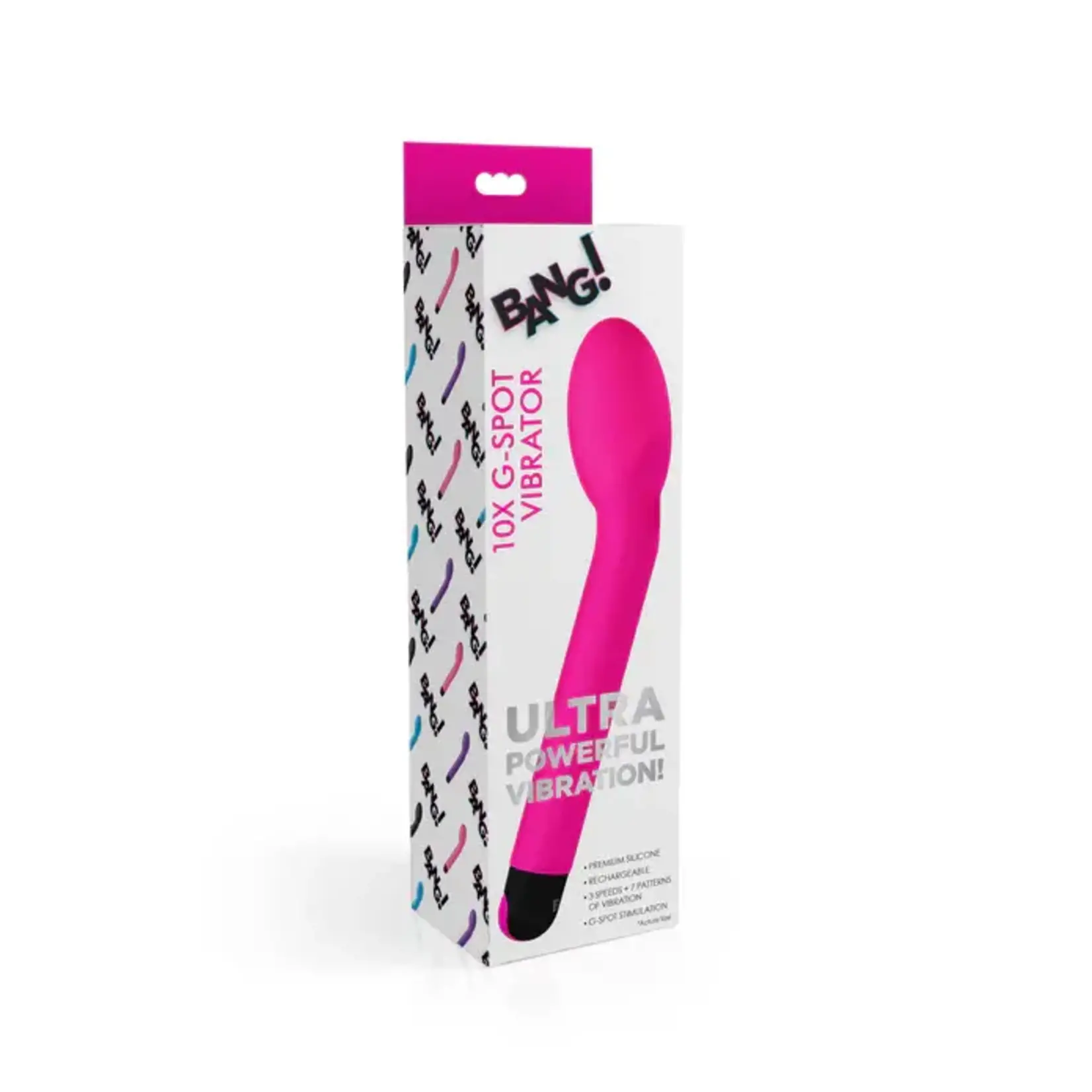 Bang! 10X Rechargeable Silicone G-Spot Vibrator - Pink