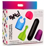 Bang! Rechargeable Bullet with 4 Attachments - Black