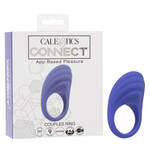 CalExotics Connect Couples Ring Rechargeable Silicone App Compatible Cock Ring with Remote - Purple