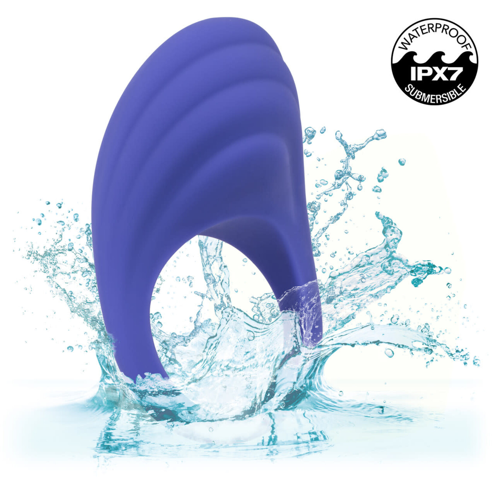 CalExotics Connect Couples Ring Rechargeable Silicone App Compatible Cock Ring with Remote - Purple
