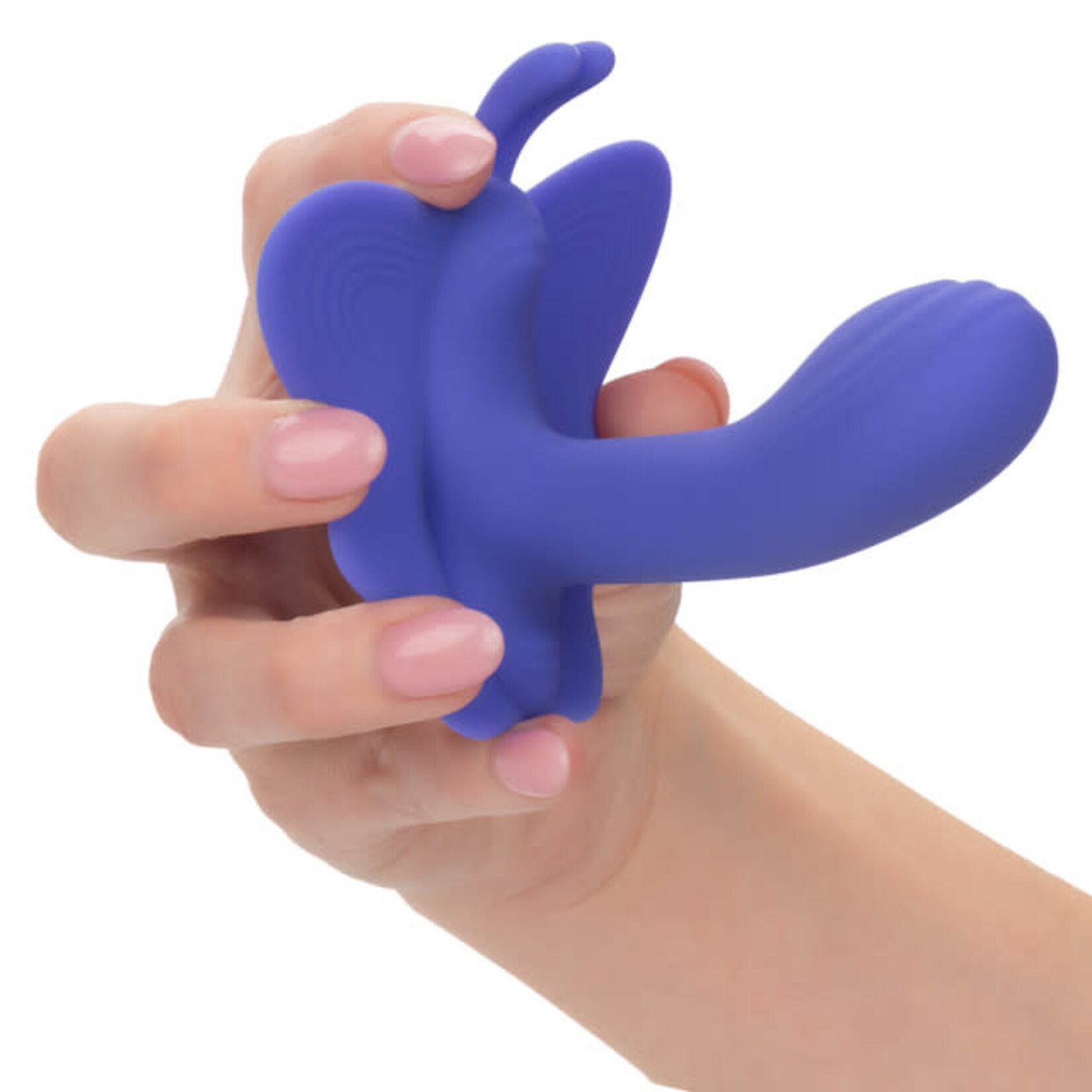 CalExotics Connect Venus Butterfly Rechargeable Silicone App Compatible Stimulator with Remote - Purple