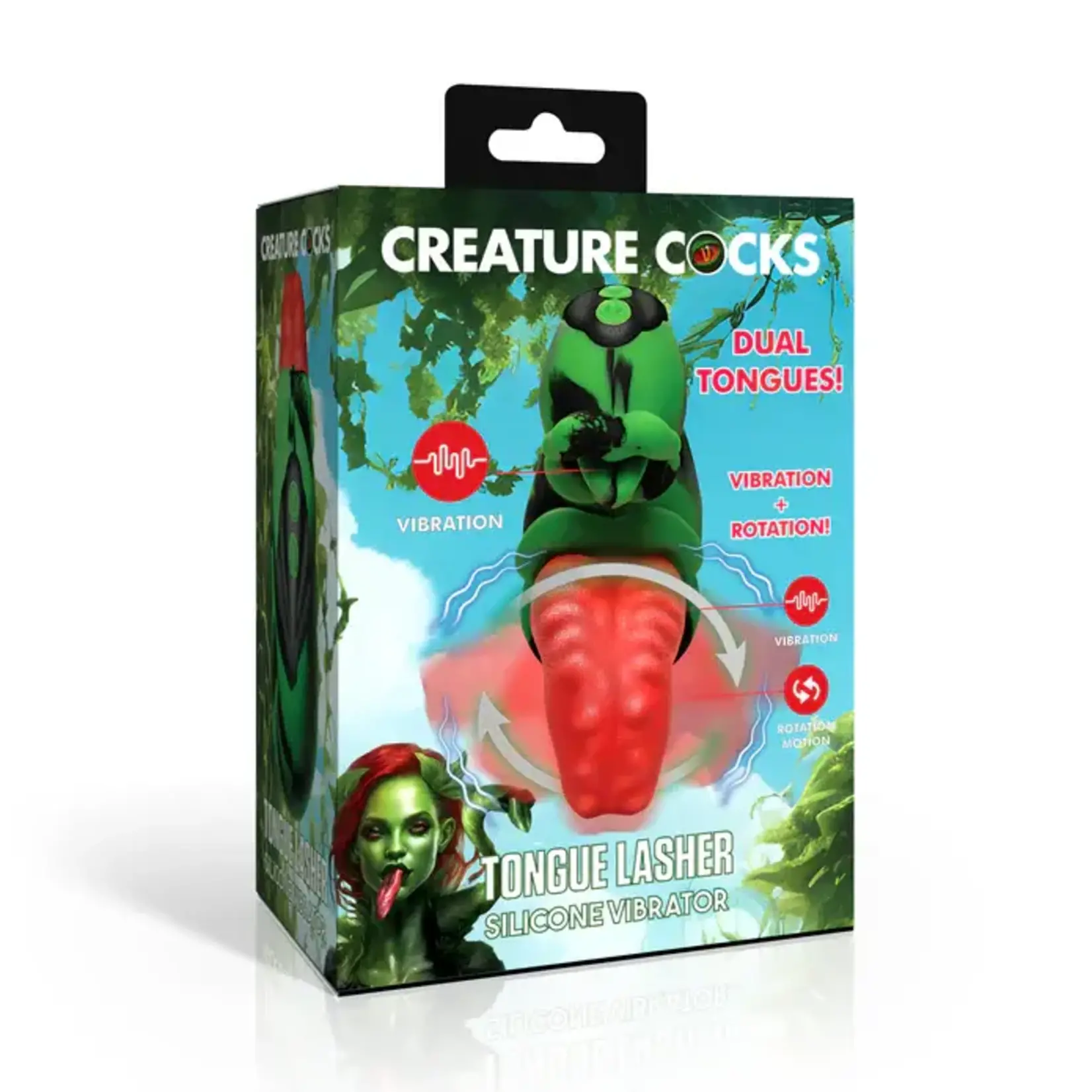 Creature Cocks Tongue Lasher Rechargeable Silicone Vibrator - Green