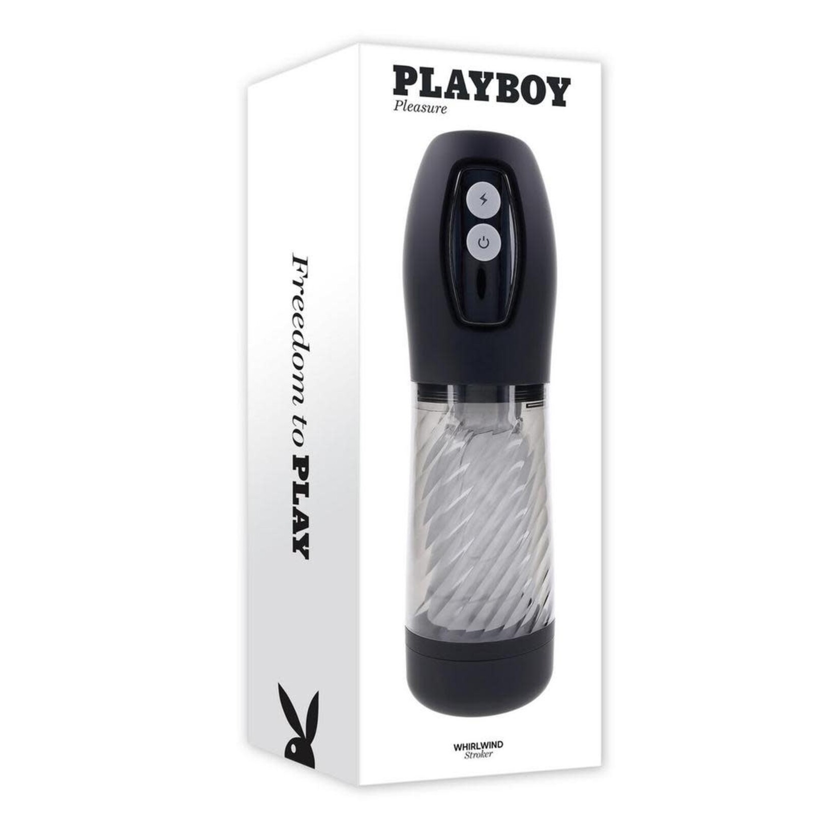 Playboy Whirlwind Rechargeable Thrusting and Spinning Stroker - Black