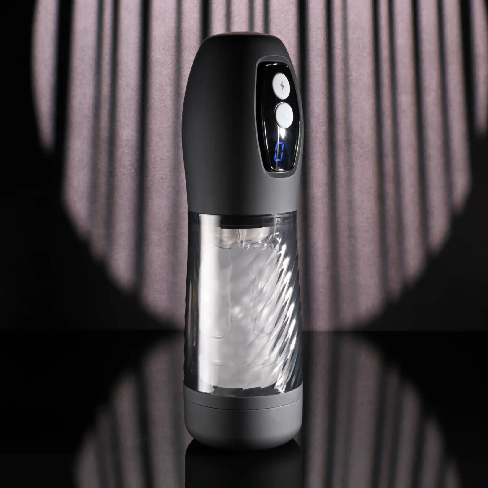 Playboy Whirlwind Rechargeable Thrusting and Spinning Stroker - Black