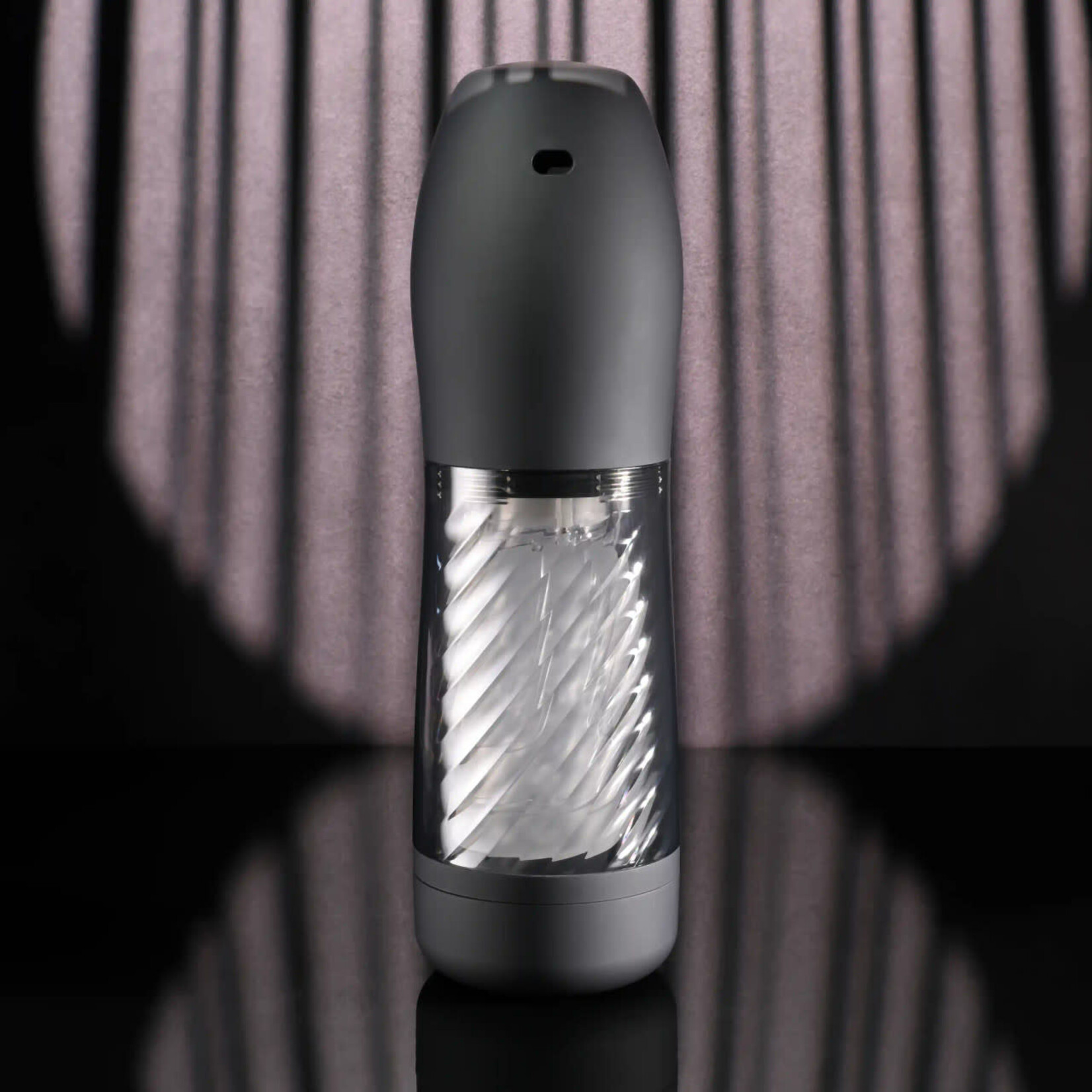 Playboy Whirlwind Rechargeable Thrusting and Spinning Stroker - Black