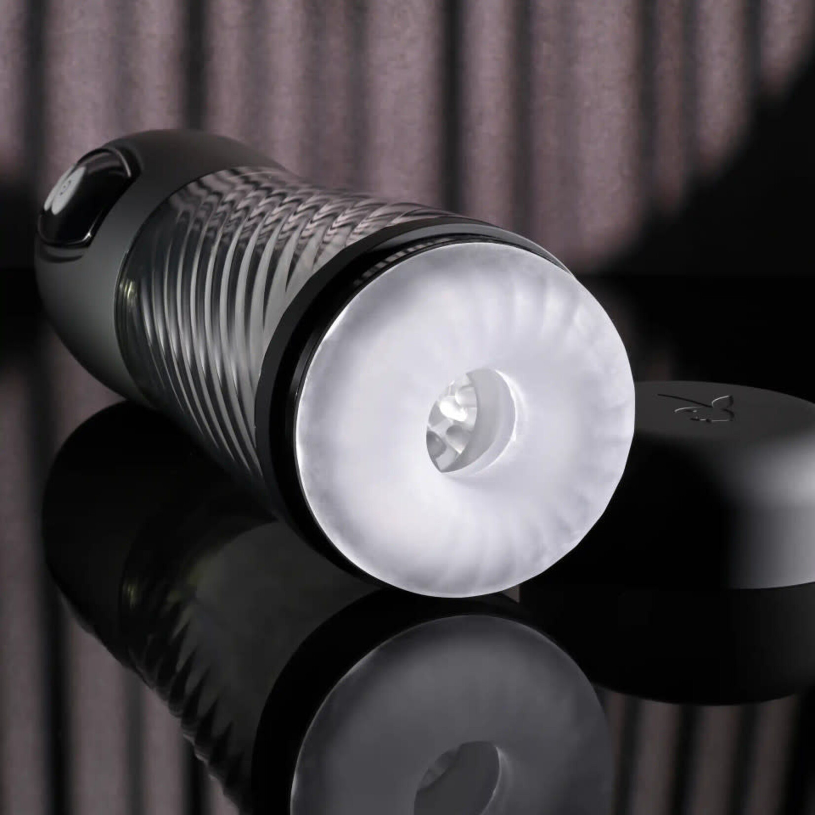 Playboy Whirlwind Rechargeable Thrusting and Spinning Stroker - Black