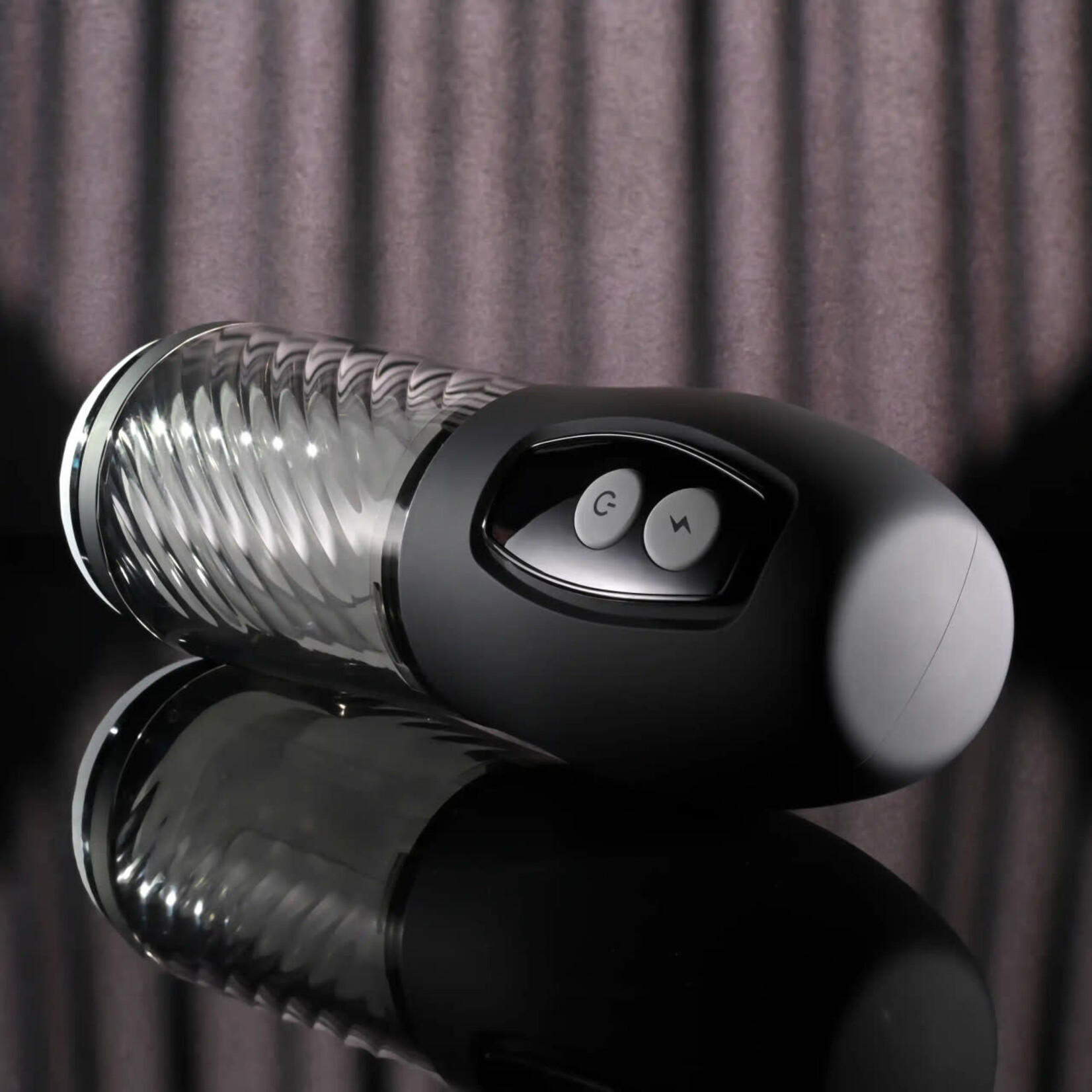 Playboy Whirlwind Rechargeable Thrusting and Spinning Stroker - Black