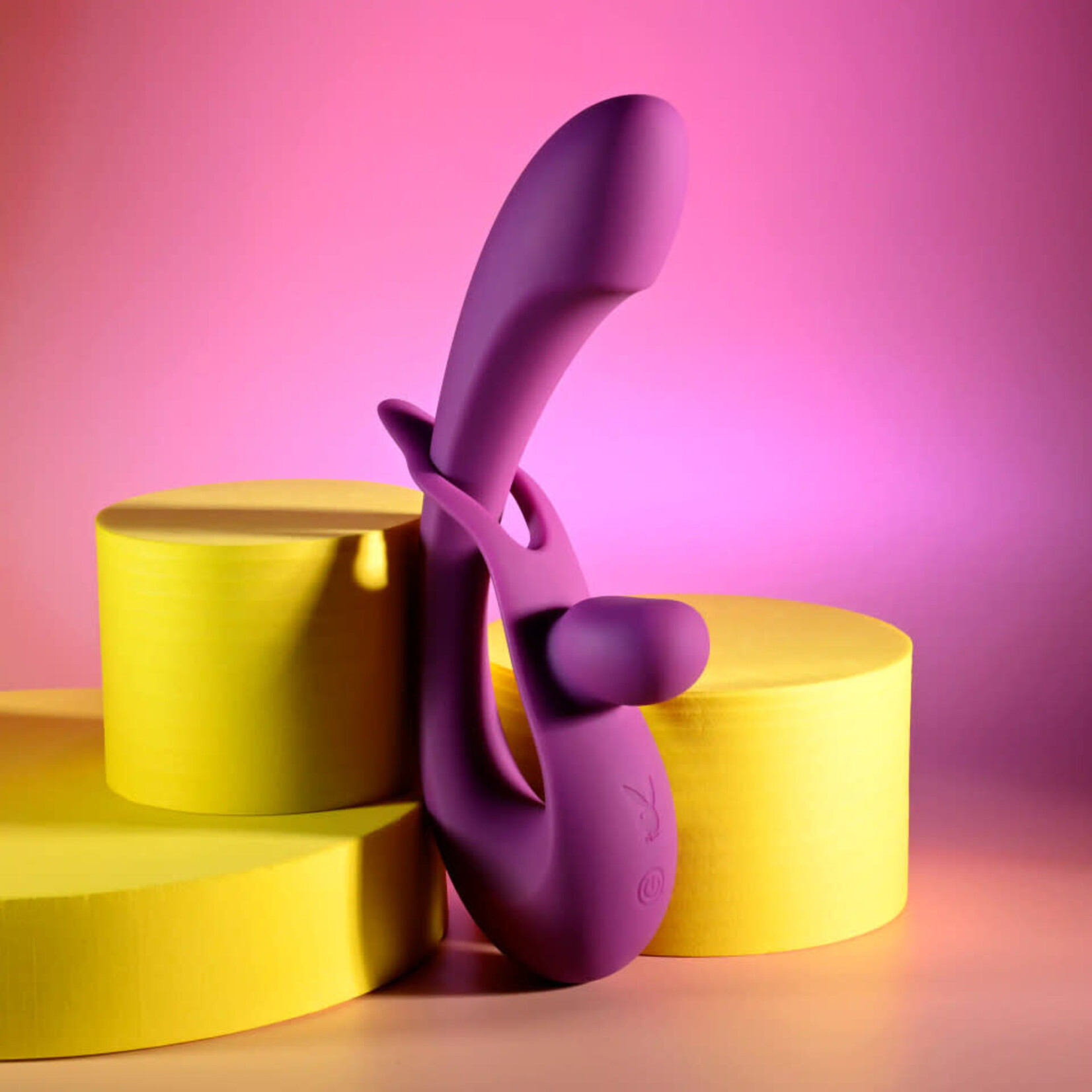 Playboy Cha Cha Slide Rechargeable Silicone Dual Vibrator - Purple