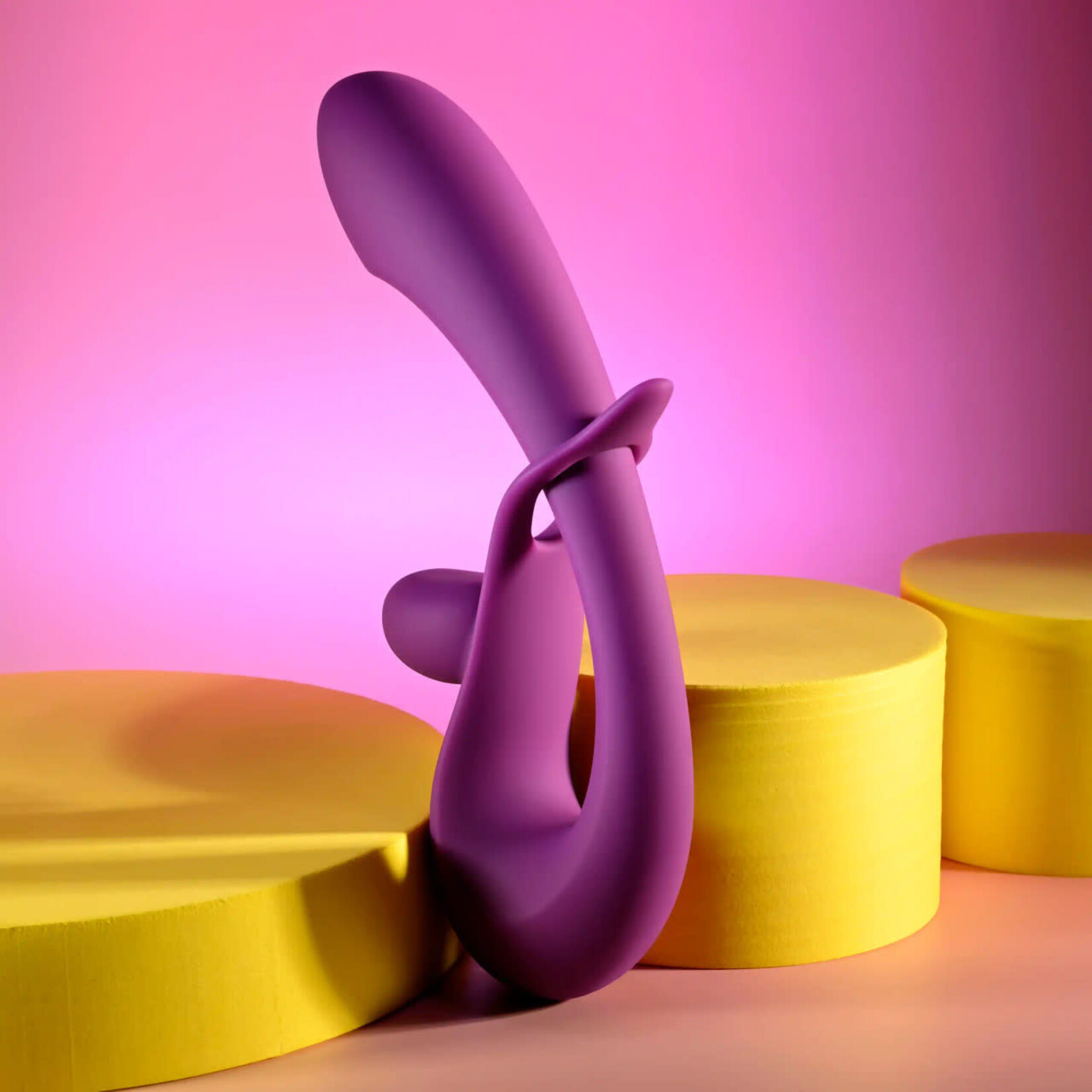 Playboy Cha Cha Slide Rechargeable Silicone Dual Vibrator - Purple