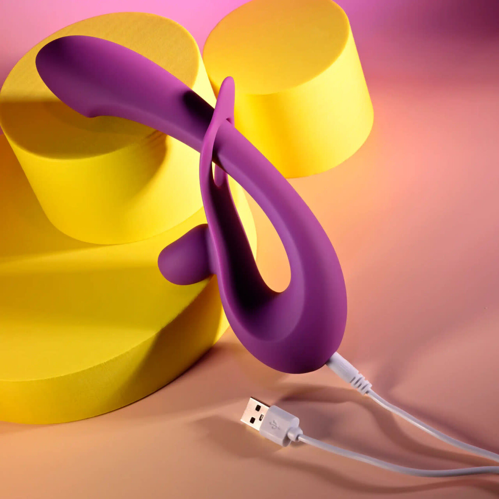 Playboy Cha Cha Slide Rechargeable Silicone Dual Vibrator - Purple