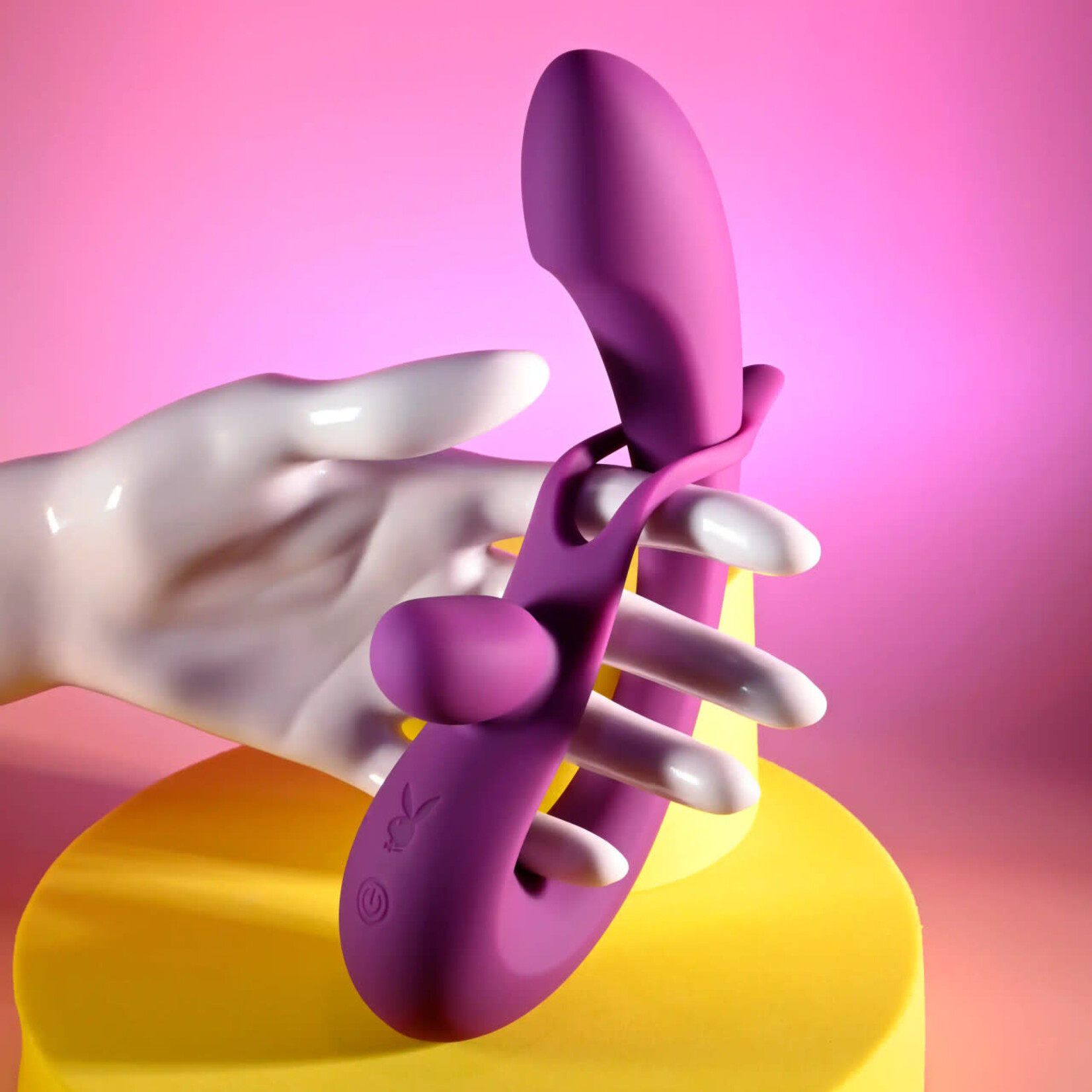 Playboy Cha Cha Slide Rechargeable Silicone Dual Vibrator - Purple
